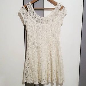 Free People Cream Crochet Lace Dress
